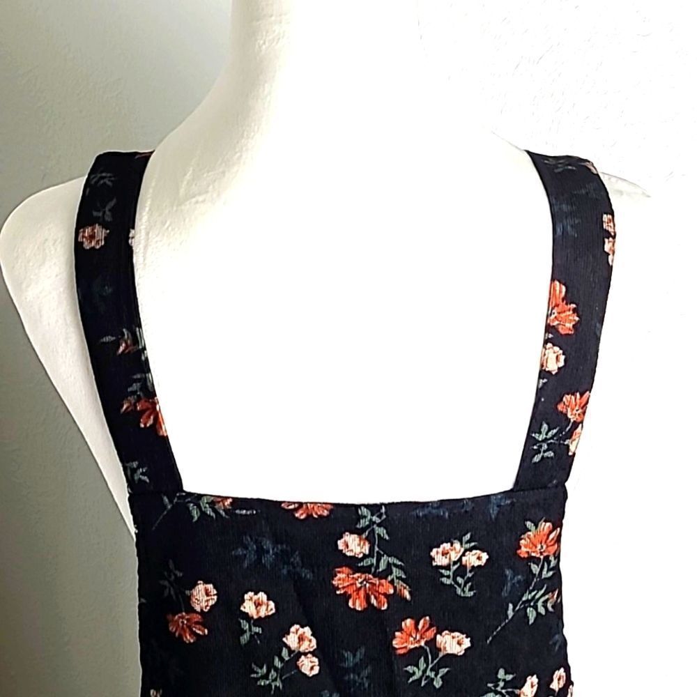 Shein Pinafore Dress, Black with Orange Floral, Zipper down front,Size XL, NWOT - Picture 8 of 10
